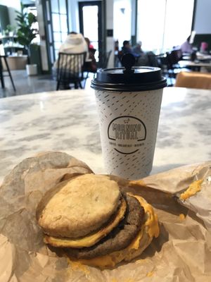 vegan breakfast sandwich   at Morning Ritual in Columbus