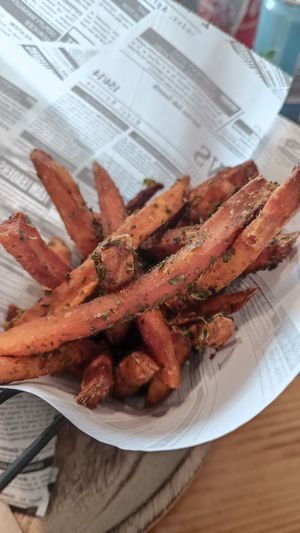 Sweet potatoes #Veganuary at O Pátio Hamburgueria in Grandola