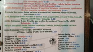 Menu. Has vegan nuggets #Veganuary at O Pátio Hamburgueria in Grandola