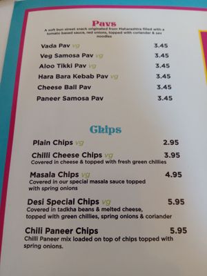 Pavs and chips at Desi Street Food in Leicester