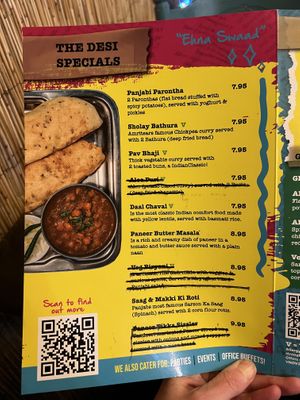 Menu   at Desi Street Food in Leicester