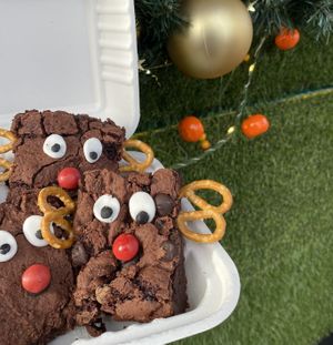 Reindeer brownies  at Greedy Vegan in Chelmsford