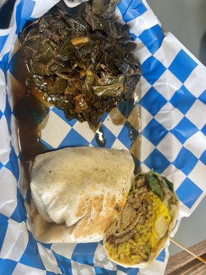 Jerk Burrito with collard greens   at Banu Vegan in Durham