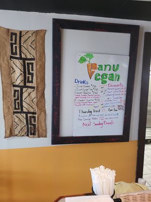 Menu at Banu Vegan in Durham