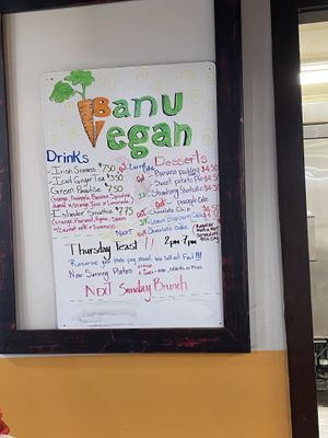 Drink menu  at Banu Vegan in Durham