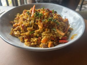 Wok de arroz y verdura   at Los Telares in La Gomera