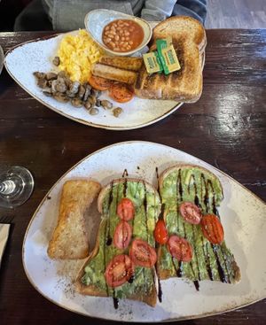 Avocado toast and veggie breakfast  at Copper Cogs in Long Eaton