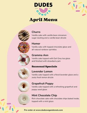 From website   at Dude's Donuts in Port Orchard