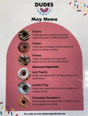 The Just Peachy is tasty   at Dude's Donuts in Port Orchard