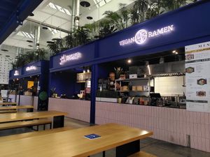 Inside the hall at Vegan AF Ramen - Hala Lipowa in Krakow