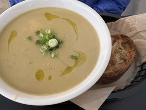 Potato leek soup at Active Culture in Novato