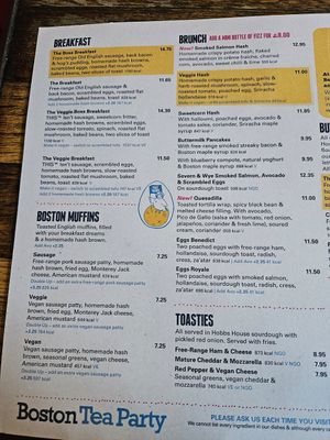 Menu June 2024 at Boston Tea Party in Birmingham