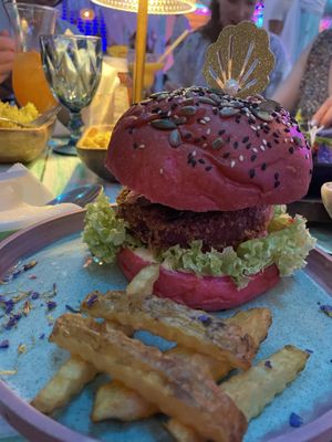 Vegan burger   at Cafe Maruja in Boracay