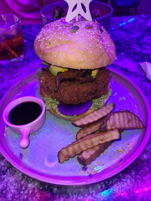 Vegan beetroot burger at Cafe Maruja in Boracay