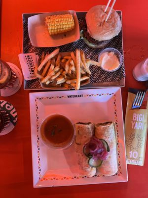 Pumpkin Roti and Beyond Burger  at Waterkant in Amsterdam