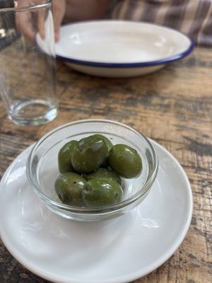 Olives on arrival!  at La Zorra in Sitges