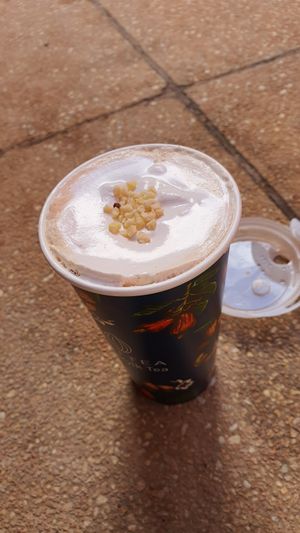 Large ruby milk tea with nutcream at NUTTEA - North Terrace in Adelaide