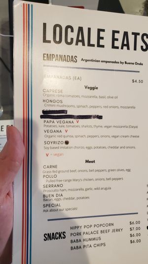 Draughtsmens menu (2 vegan empanadas) at Old Town Coffee in Santa Barbara