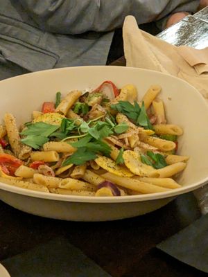Rasta pasta at Mantra Kitchen in Houston