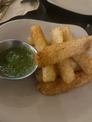Super yucca fries   at Mantra Kitchen in Houston