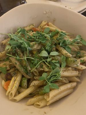 Rasta pasta - spicy but still good   at Mantra Kitchen in Houston