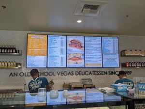 Deli menu at Siegel's Bagelmania in Las Vegas