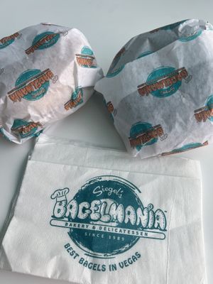 Bagels before being unwrapped  at Siegel's Bagelmania in Las Vegas