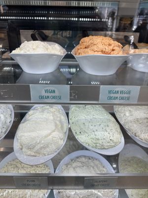 Vegan cream cheese options  at Siegel's Bagelmania in Las Vegas
