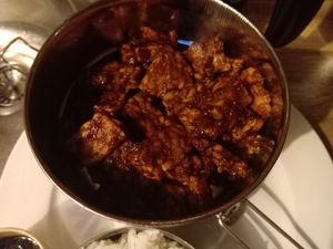 From the Thai tempeh menu (January 2022): 'Sweet and sour tempeh with a homemade sweet soy sauce' at Dabba Dinner in Nijmegen