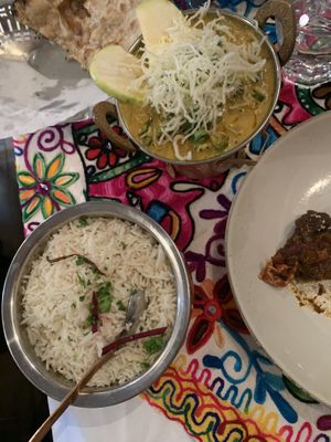 Rice and ocra broccoli… in saucee  at Goa in Meckenbeuren