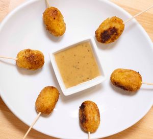 Vegan mini corn dogs at Coco Bistro & Bar in Chapel Hill