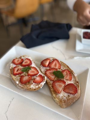 Strawberry cheesecake toast  at Coco Bistro & Bar in Chapel Hill