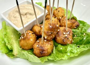 Vegan Buffalo Chicken Poppers  at Coco Bistro & Bar in Chapel Hill