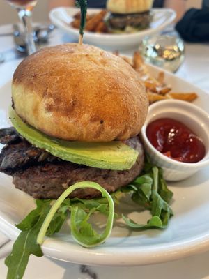 Wild mushroom and avocado burger   at Coco Bistro & Bar in Chapel Hill