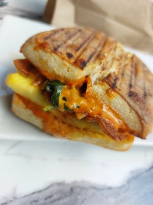 Chipotle bacon and egg sandwich at Coco Bistro & Bar in Chapel Hill