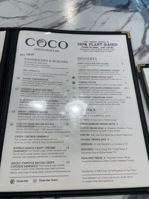 Menu #Veganuary at Coco Bistro & Bar in Chapel Hill