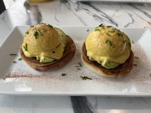Vegan eggs Benedict-amazingg  at Coco Bistro & Bar in Chapel Hill