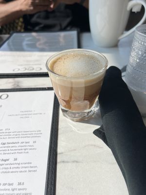Oat milk cortado.  at Coco Bistro & Bar in Chapel Hill