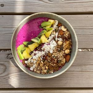 Pink dragon fruit bowl  at The Sane Sister  in Willemstad