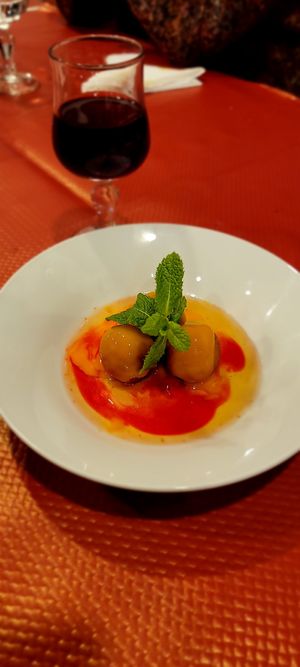 Gulub.  Fresh mint. Mango and rose from Sri Lanka at SP Restaurant in Bourges