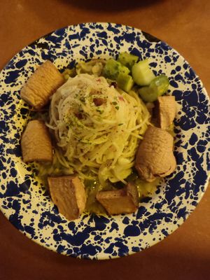 Mushroom garlapeno oil pasta at Mu - 무 in Seoul