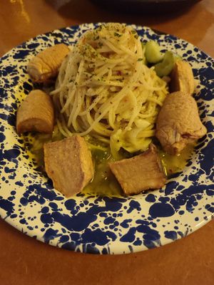 Mushroom garlapeno oil pasta at Mu - 무 in Seoul