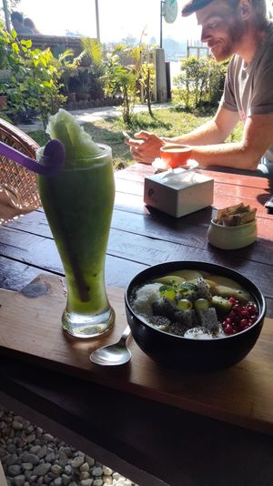 Acai bowl and smoothie at Vegan Way in Pokhara