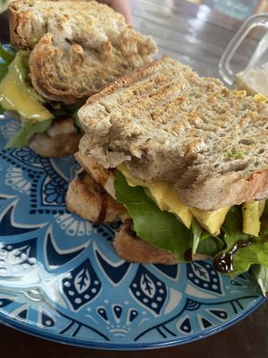 Tofu bacon and avocado sandwich   at Vegan Way in Pokhara