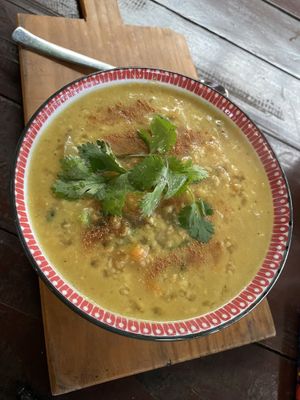 Vegan savoury porridge   at Vegan Way in Pokhara