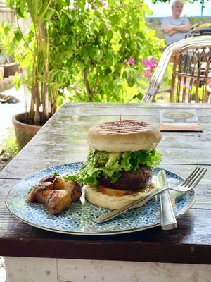 Proteiny burger.  at Vegan Way in Pokhara