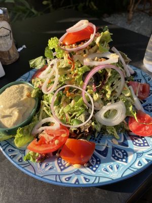 The Bonus salad (minus the bread)   at Vegan Way in Pokhara