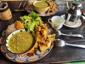 Vegan thali at Vegan Way in Pokhara