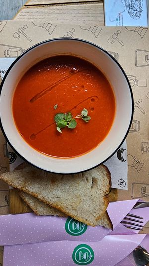 Tomato potage at Kafeterija Batutova in Belgrade