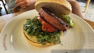 Vegan burger at Kafeterija Batutova in Belgrade
